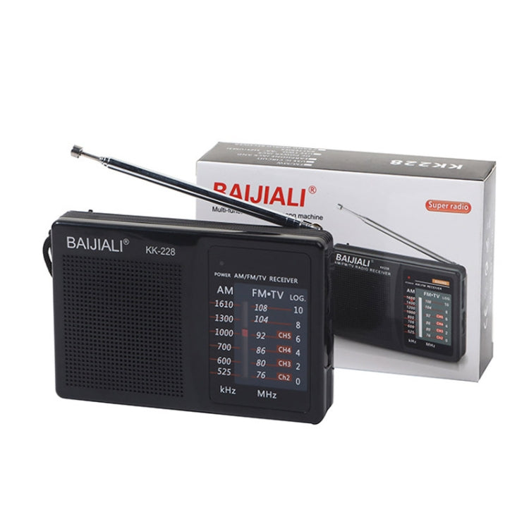 BAIJIALI BJL228 Retro Portable Two Band FM AM Radio Built-in Speaker(Black) - Radio Player by BAIJIALI | Online Shopping South Africa | PMC TechLife | Buy Now Pay Later Mobicred