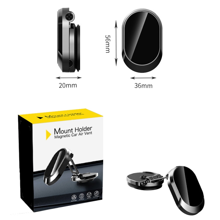 U18 Mini Car Foldable Rotating Magnetic Mobile Phone Navigation Holder(Silver) - Car Holders by PMC TechLife | Online Shopping South Africa | PMC TechLife