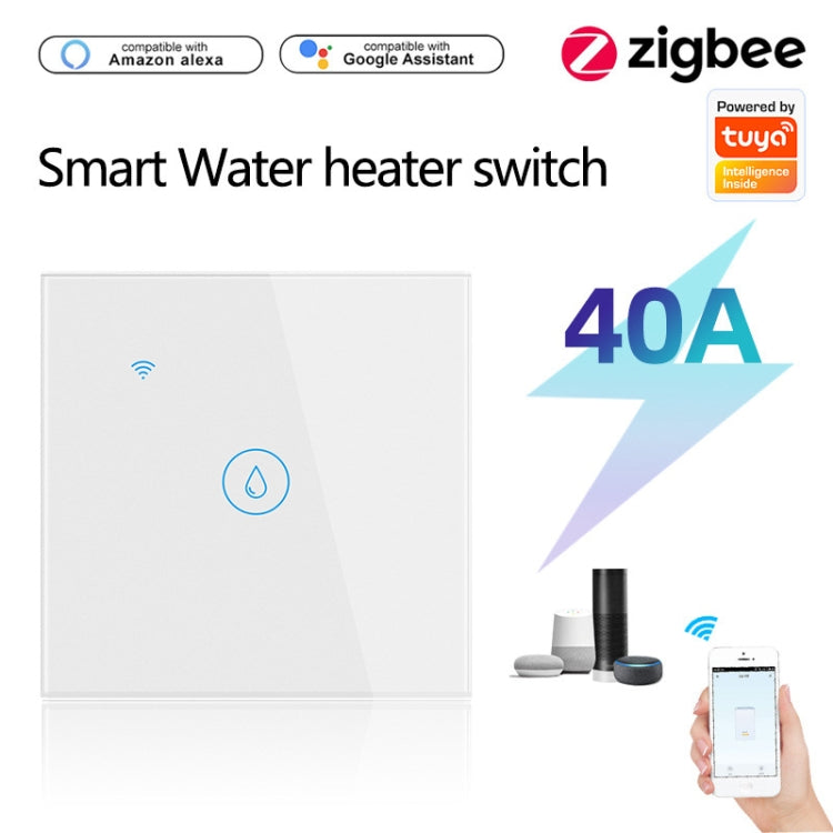 Tuya ZigBee 40A Smart High Power Water Heater Light Air Conditioner Switch Time Voice Remote Control(Black) - Smart Switch by PMC TechLife | Online Shopping South Africa | PMC TechLife