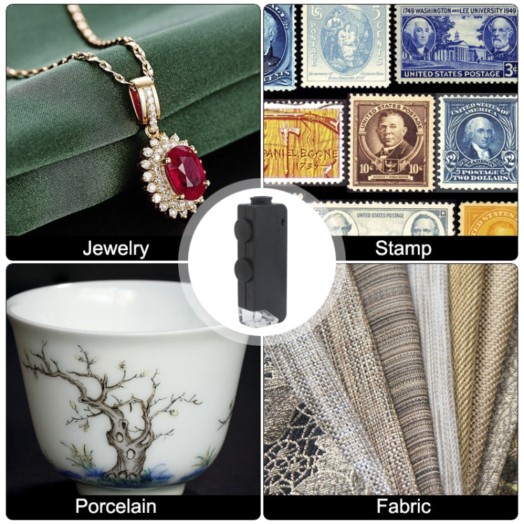 MG10081-1 60-100X Adjustable Focus Magnifier LED Light Pocket Microscope - Digital Microscope by PMC TechLife | Online Shopping South Africa | PMC TechLife