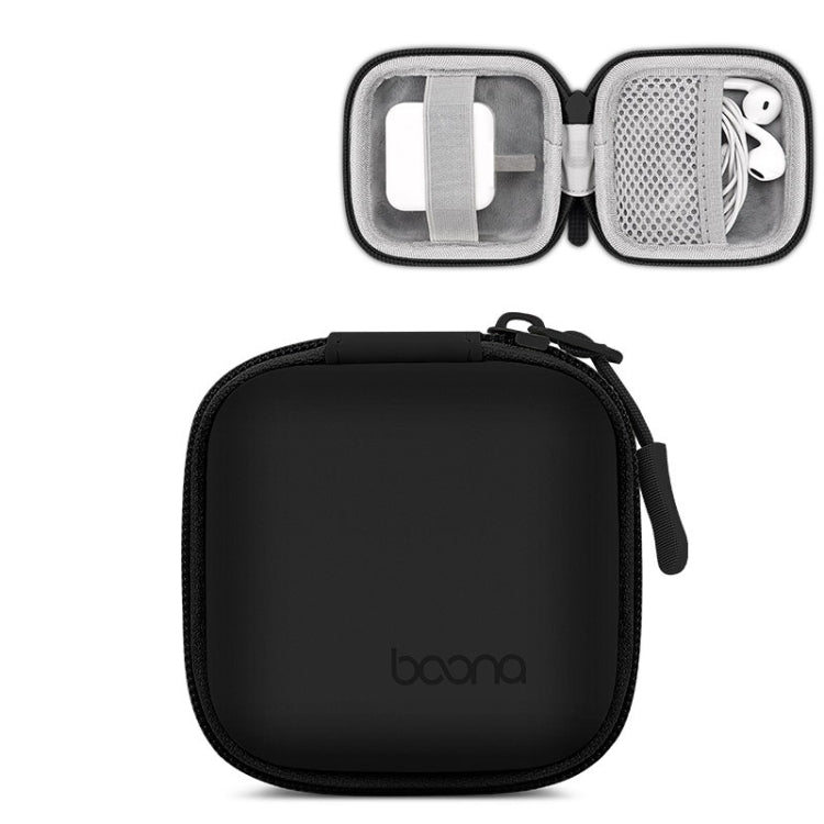 Baona BN-F001 Leather Digital Headphone Cable U Disk Storage Bag, Specification: Small Square Black - free shipping - PMC TechLife - Order now!