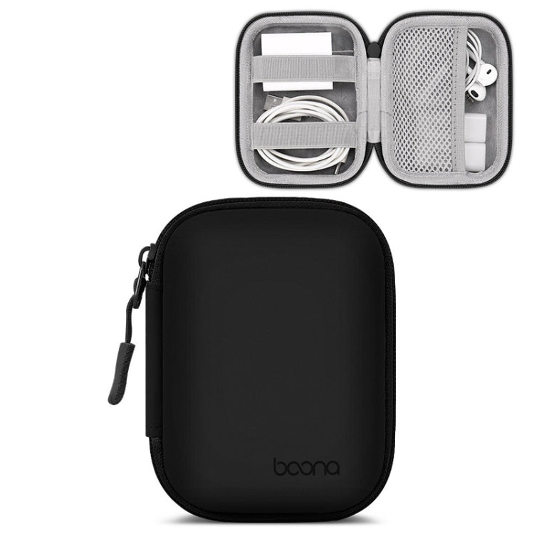 Baona BN-F003 Leather Digital Headphone Cable U Disk Storage Bag, Specification: Rectangular Black - Digital Storage Bag by Baona | Online Shopping South Africa | PMC TechLife | Buy Now Pay Later Mobicred