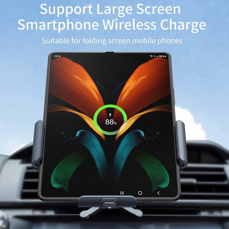 For Samsung Galaxy Z Fold4 / 3 S10 Folding Screen Mobile Phone Vehicle Bracket Dual Coil Wireless Charger - Wireless Charger Holders by PMC TechLife | Online Shopping South Africa | PMC TechLife | Buy Now Pay Later Mobicred