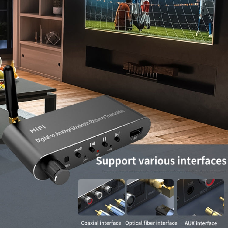 A05 Bluetooth 5.1 Optical Fiber Coaxial USB Receiver Transmitter With Remote Control - Audio Receiver Transmitter by PMC TechLife | Online Shopping South Africa | PMC TechLife