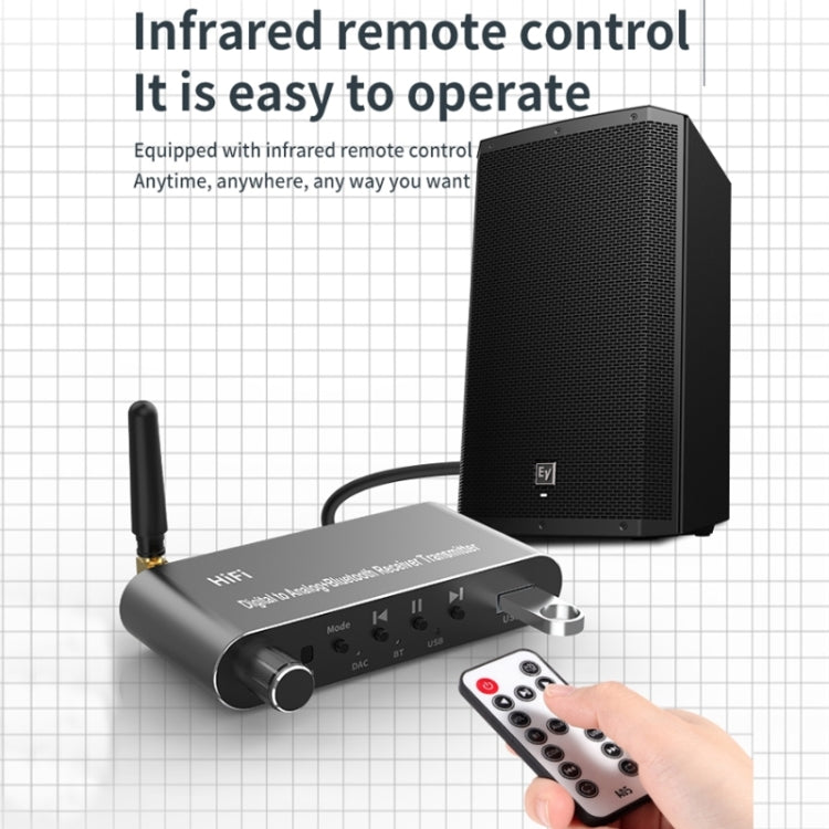 A05 Bluetooth 5.1 Optical Fiber Coaxial USB Receiver Transmitter With Remote Control - Audio Receiver Transmitter by PMC TechLife | Online Shopping South Africa | PMC TechLife