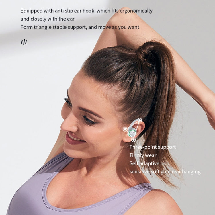 R201 With Charging Bin Hanging Ear Stereo Digital Display Bluetooth Earphones(White) - Bluetooth Earphone by PMC TechLife | Online Shopping South Africa | PMC TechLife