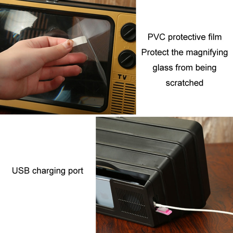 Retro TV Mobile Phone Screen Video Amplifier Mobile Phone Holder(Orange) - Screen Magnifier by PMC TechLife | Online Shopping South Africa | PMC TechLife