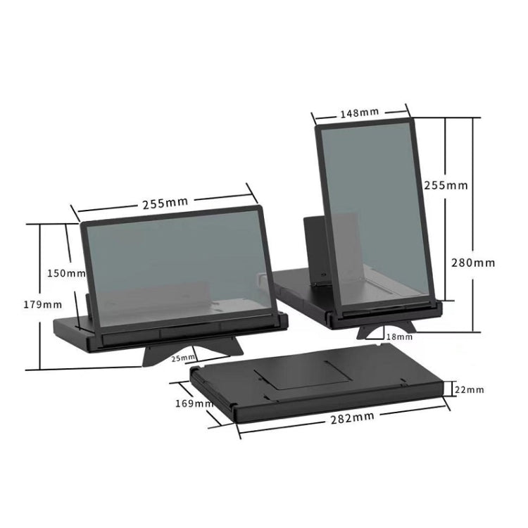 12-Inch Dual-HD Lens Horizontal Vertical Mobile Phone Screen Amplifier(Black) - free shipping - PMC TechLife - Order now!