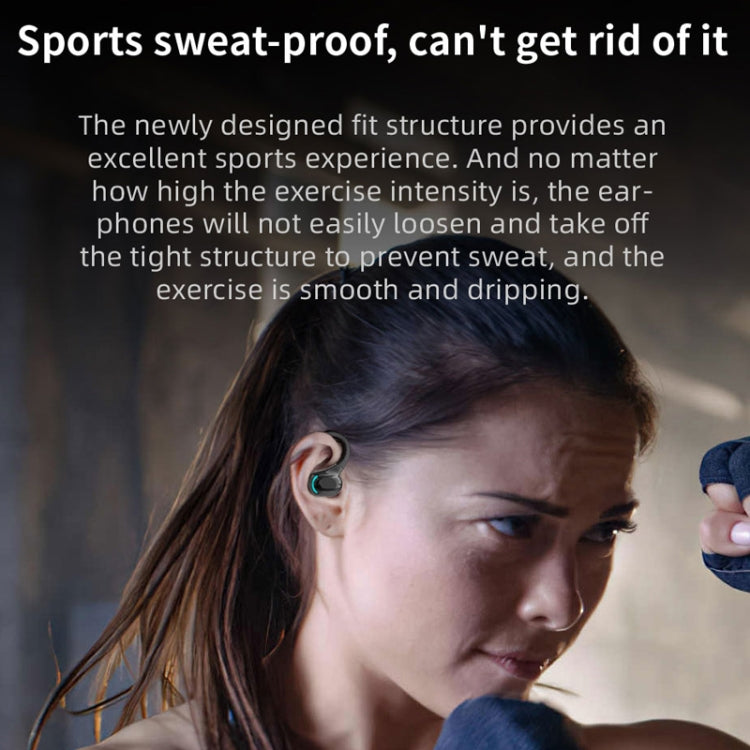 F8 Hanging Ear Stereo Wireless Bluetooth Earphones With Charging Bin(Blue Double Ear) - Bluetooth Earphone by PMC TechLife | Online Shopping South Africa | PMC TechLife