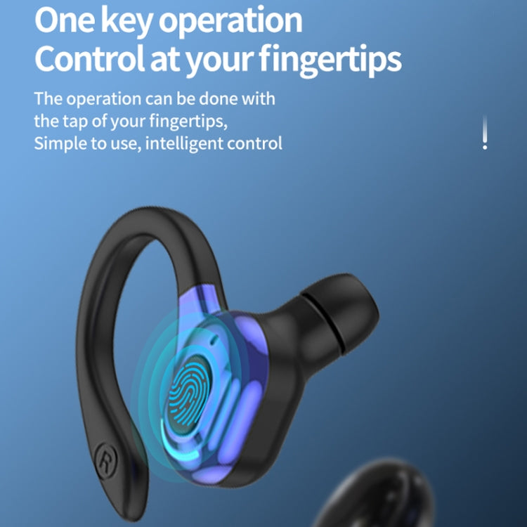 F8 Hanging Ear Stereo Wireless Bluetooth Earphones With Charging Bin(Blue Single Ear) - Bluetooth Earphone by PMC TechLife | Online Shopping South Africa | PMC TechLife