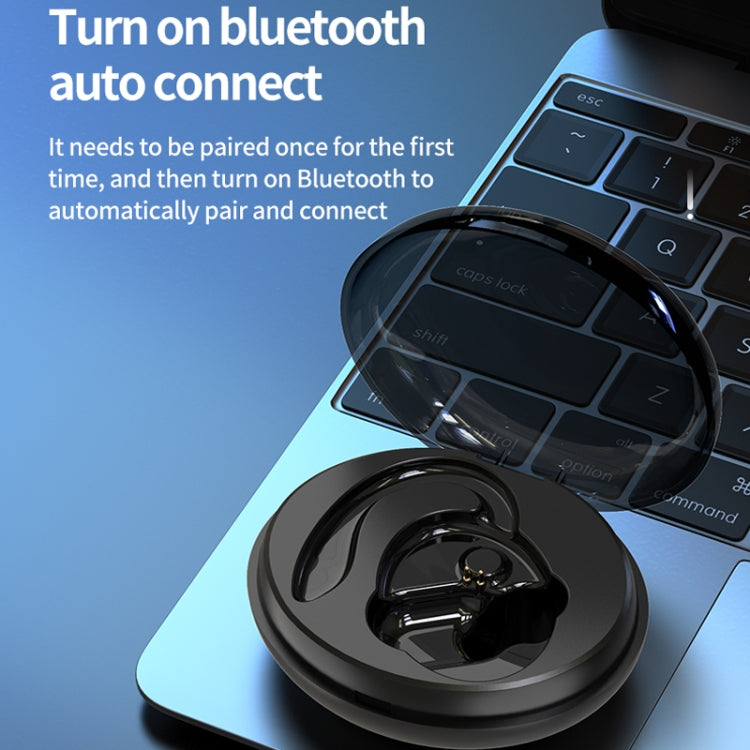 F8 Hanging Ear Stereo Wireless Bluetooth Earphones With Charging Bin(Blue Single Ear) - Bluetooth Earphone by PMC TechLife | Online Shopping South Africa | PMC TechLife