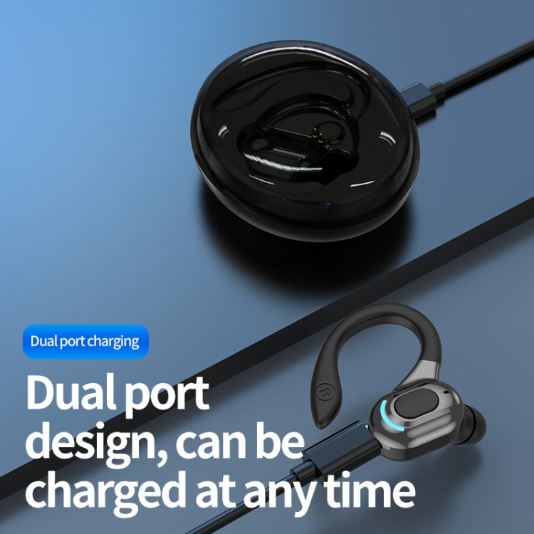 F8 Hanging Ear Stereo Wireless Bluetooth Earphones With Charging Bin(Green Single Ear) - Bluetooth Earphone by PMC TechLife | Online Shopping South Africa | PMC TechLife