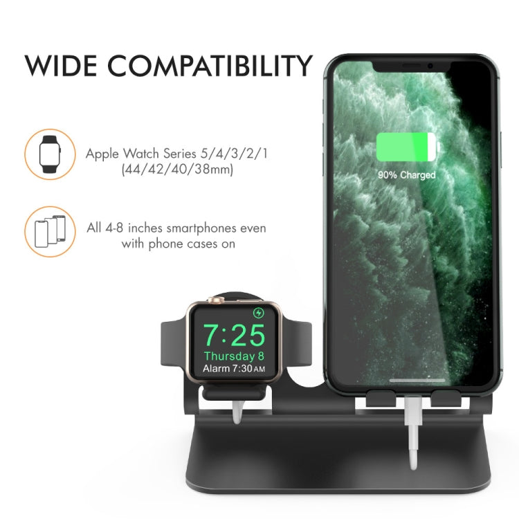 AhaStyle ST04 Aluminum Alloy Charging Base, For 4-8 inch Smart Phone&Apple Watch Series(Silver) - Desktop Holder by AhaStyle | Online Shopping South Africa | PMC TechLife
