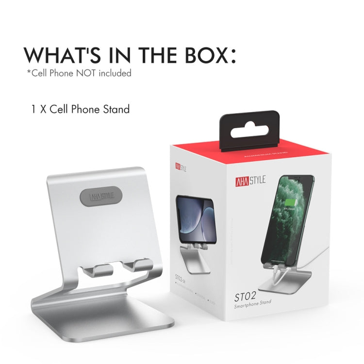 AhaStyle ST02 Mobile Phone Aluminum Alloy Fixed Bracket Storage Charging Base(Silver) - Desktop Holder by AhaStyle | Online Shopping South Africa | PMC TechLife | Buy Now Pay Later Mobicred