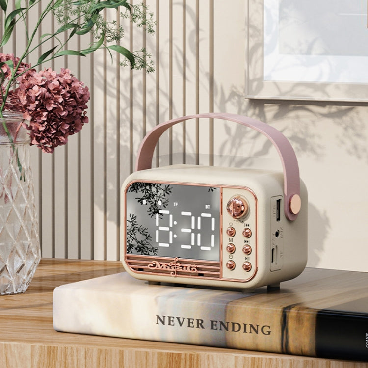 S11 Handheld Retro Alarm Clock Bluetooth Speaker Desktop Portable Clock(Pink) - Desktop Speaker by PMC TechLife | Online Shopping South Africa | PMC TechLife | Buy Now Pay Later Mobicred