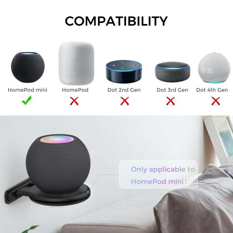 For Apple HomePod Mini AhaStyle PT149 Smart Speaker Stand(Black) - Speaker Bracket by AhaStyle | Online Shopping South Africa | PMC TechLife | Buy Now Pay Later Mobicred
