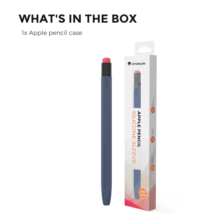 For Apple Pencil 1 AhaStyle PT180-2 Silicone Protective Case Anti-Slip And Anti-Drop Capacitive Pen Case(Midnight Blue) - free shipping - PMC TechLife - Order now!