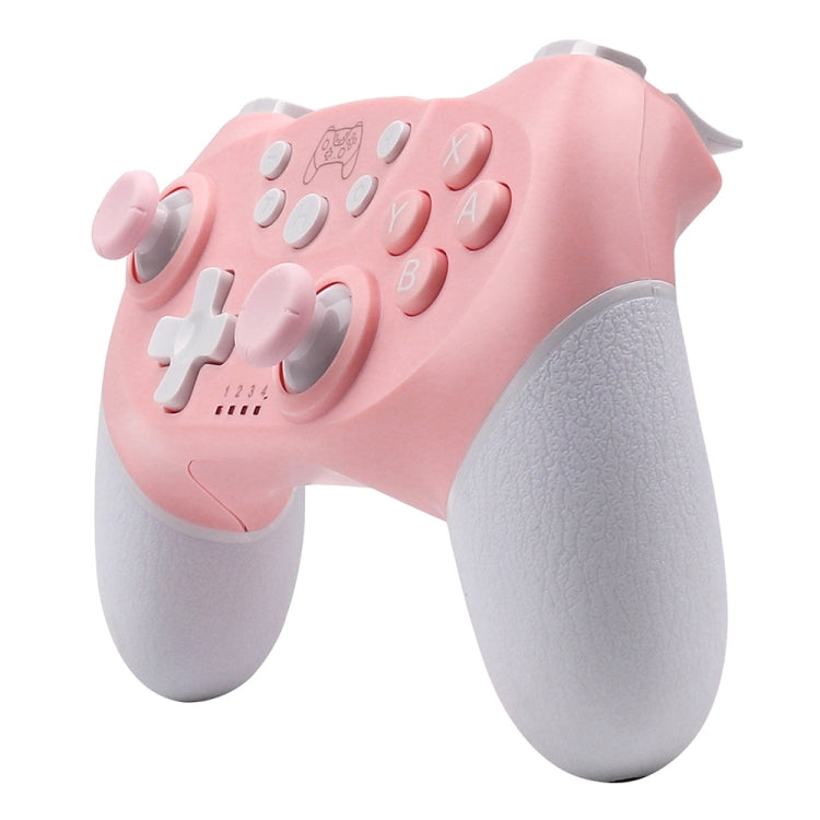 For Nintendo Switch Pro Wireless Bluetooth Handle with Macro Programming & Somatosensory Wake-up(White Pink) - free shipping - PMC TechLife - Order now!