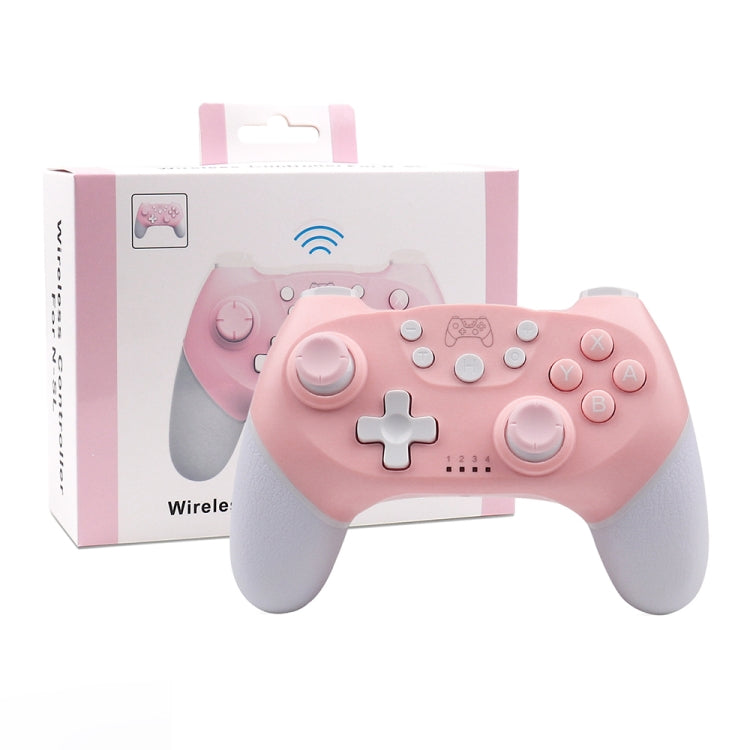 For Nintendo Switch Pro Wireless Bluetooth Handle with Macro Programming & Somatosensory Wake-up(White Pink) - free shipping - PMC TechLife - Order now!