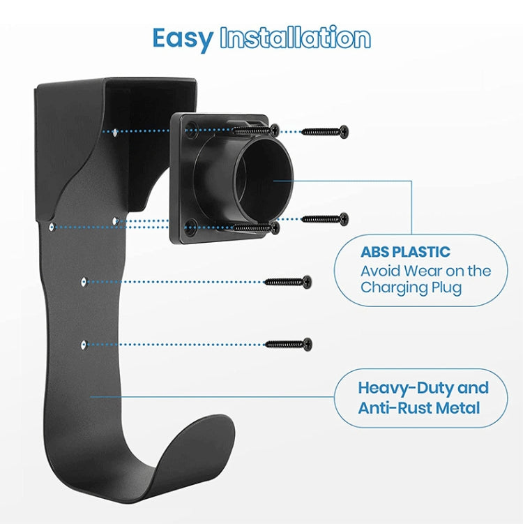 EV Charger Cable Holder Electric Car Charging Cable Organizer for J1772 Plug(Black) - EV Charger Accessories by PMC TechLife | Online Shopping South Africa | PMC TechLife