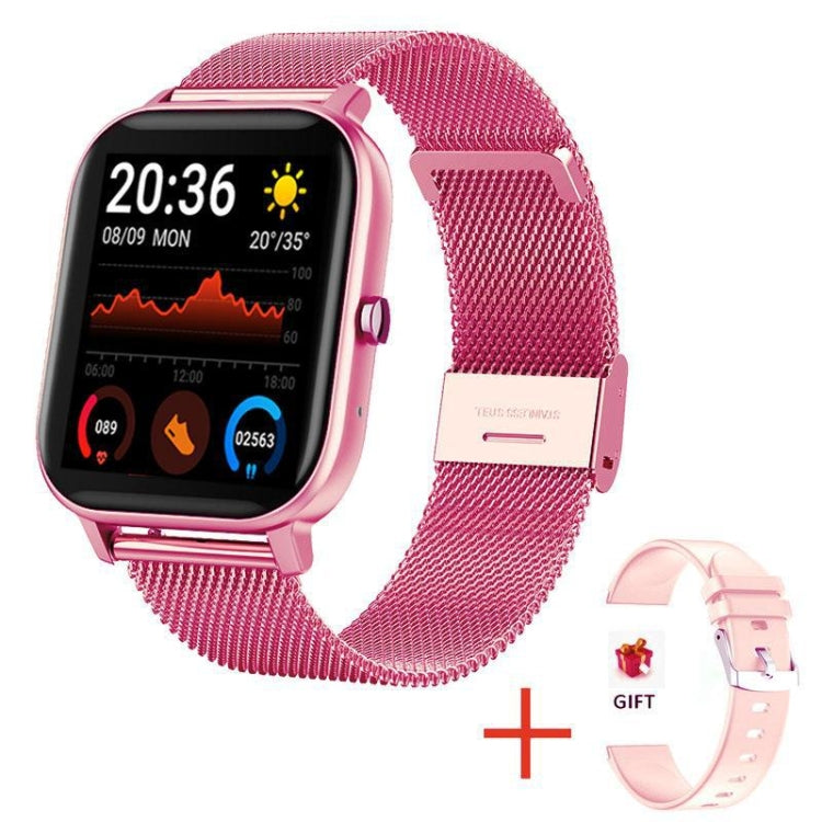 H10 1.69 inch Screen Bluetooth Call Smart Watch, Support Heart Rate/Blood Pressure/Sleep Monitoring, Color: Pink Net+Silicone - Smart Wear by PMC TechLife | Online Shopping South Africa | PMC TechLife