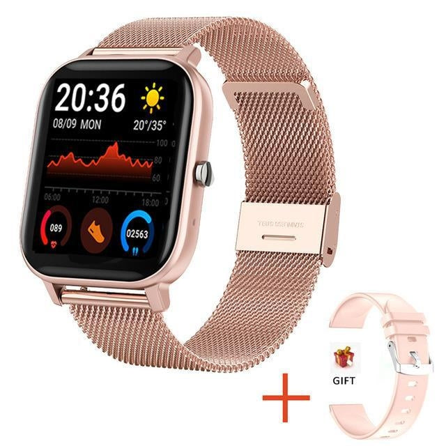 H10 1.69 inch Screen Bluetooth Call Smart Watch, Support Heart Rate/Blood Pressure/Sleep Monitoring, Color: Gold Net+Silicone - Smart Wear by PMC TechLife | Online Shopping South Africa | PMC TechLife