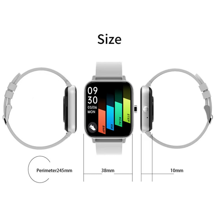 H10 1.69 inch Screen Bluetooth Call Smart Watch, Support Heart Rate/Blood Pressure/Sleep Monitoring, Color: Silver Net+Silicone - Smart Wear by PMC TechLife | Online Shopping South Africa | PMC TechLife