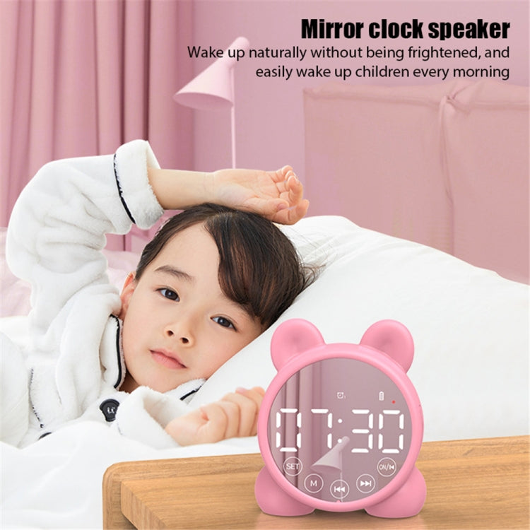 P1 Mini Card Mirror Clock Wireless Bluetooth Speaker with FM Radio(White) - Mini Speaker by PMC TechLife | Online Shopping South Africa | PMC TechLife