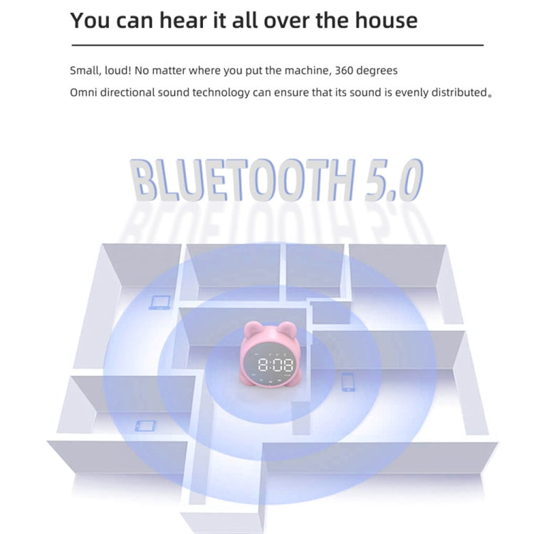 P1 Mini Card Mirror Clock Wireless Bluetooth Speaker with FM Radio(Light Green) - Mini Speaker by PMC TechLife | Online Shopping South Africa | PMC TechLife