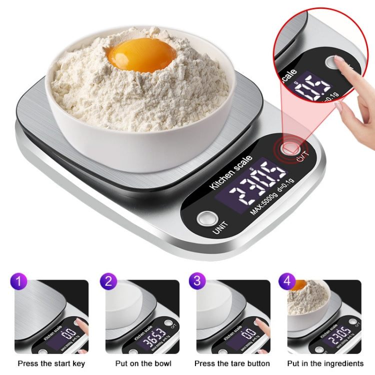 Small Multifunctional Kitchen High Precision Electronic Scale LCD Digital Display Food Scale, Model: 5kg/ 0.1g - Kitchen Scales by PMC TechLife | Online Shopping South Africa | PMC TechLife | Buy Now Pay Later Mobicred