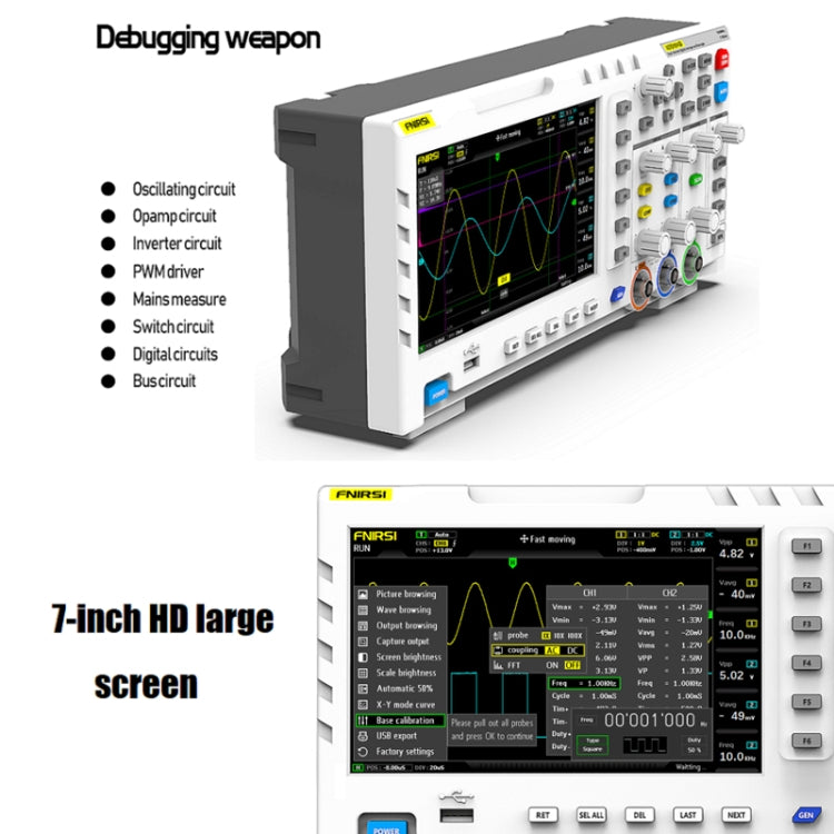 FNIRSI 1014D 2 in 1 Dual-channel 100M Bandwidth Digital Oscilloscope 1GS Sampling Signal Generator, US Plug - free shipping - PMC TechLife - Order now!