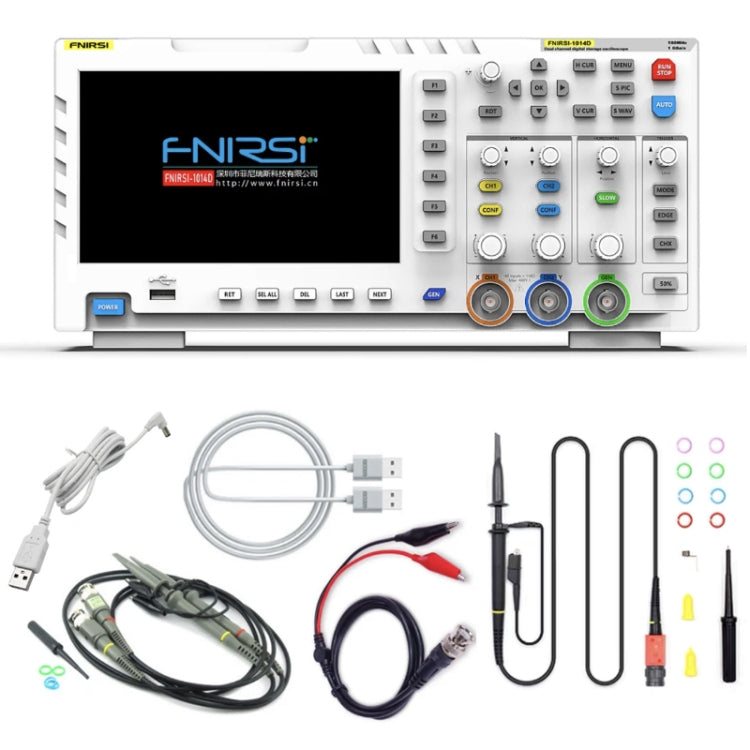 FNIRSI 1014D +P4100 Probe 2 in 1 Dual-channel 100M Bandwidth Digital Oscilloscope 1GS Sampling Signal Generator, US Plug - free shipping - PMC TechLife - Order now!