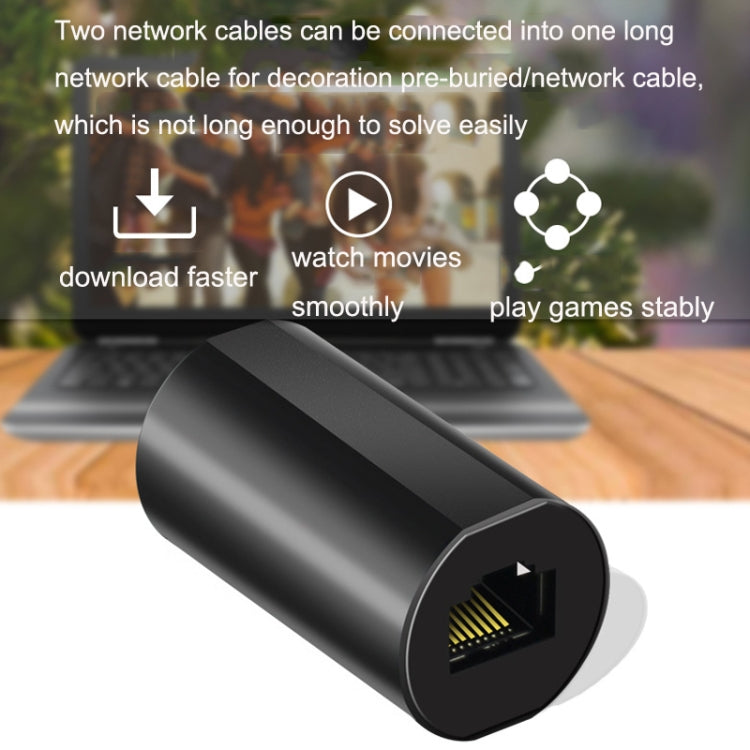 YM88013-Y Lightning Protection Version Network Straight-Through Head RJ45 Network Cable Double Pass Head(Black) - Lan Cable and Tools by PMC TechLife | Online Shopping South Africa | PMC TechLife