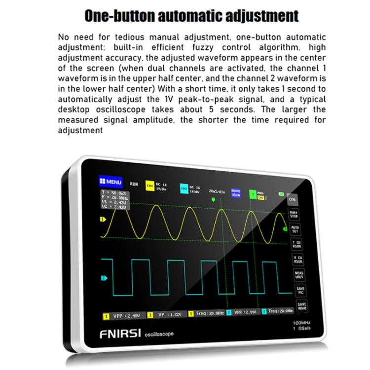 FNIRSI 1013D 1GS Sampling Dual Channel 100M Bandwidth Digital Oscilloscope, US Plug(English) - free shipping - PMC TechLife - Order now!