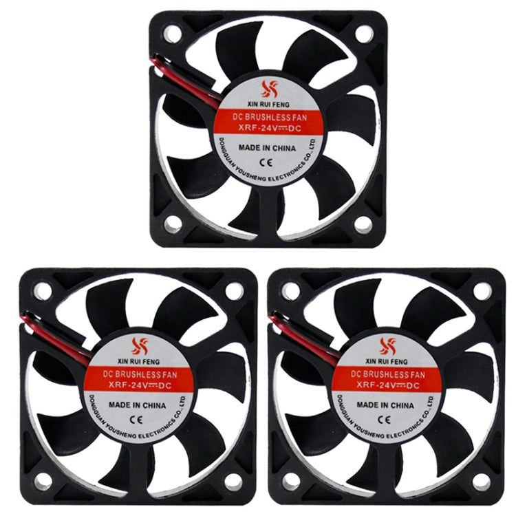 3pcs XIN RUI FENG 24V Ball Bearing 5cm Silent DC Cooling Fan - Fan Cooling by XIN RUI FENG | Online Shopping South Africa | PMC TechLife | Buy Now Pay Later Mobicred