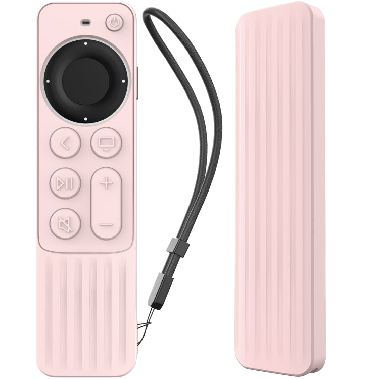 For Apple TV Siri Remote 2/3 AhaStyle PT166 Remote Controller Silicone Protective Case Striped Non-Slip Anti-Drop Cover(Pink) - free shipping - PMC TechLife - Order now!