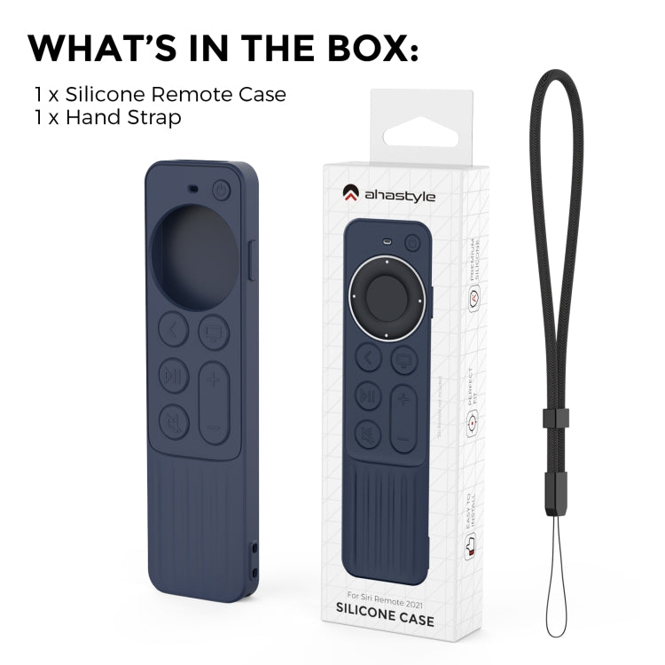 For Apple TV Siri Remote 2/3 AhaStyle PT166 Remote Controller Silicone Protective Case Striped Non-Slip Anti-Drop Cover(Midnight Blue) - free shipping - PMC TechLife - Order now!