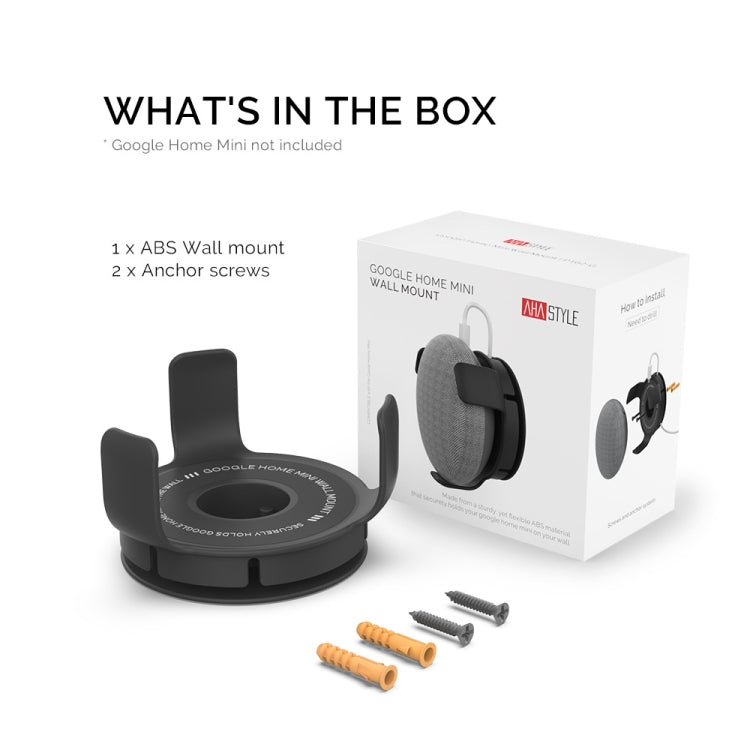 For Google Home Mini AhaStyle PT62 Wall Bracket Smart Speaker Bracket Black - free shipping - PMC TechLife - Order now!