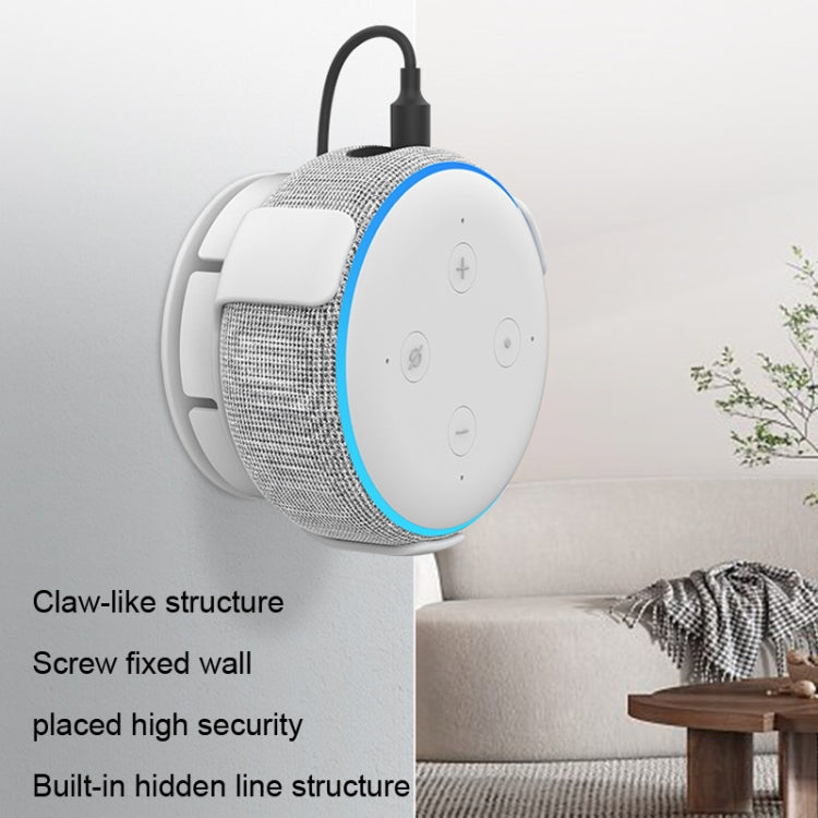 For Amazon Echo Dot 3 AhaStyle PT62 Wall Bracket Smart Speaker Bracket White - free shipping - PMC TechLife - Order now!