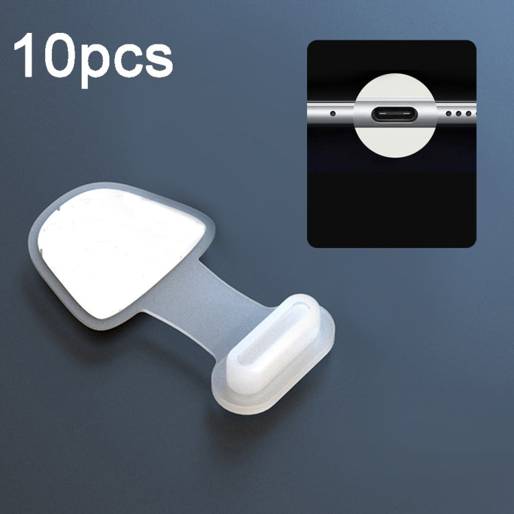 10pcs USB-C/Type-C  Mobile Phone Charging Port Silicone Anti-Dust Plug Back-adhesive Loss-proof Cover(Transparent) - Anti-dust & Ear Caps by PMC TechLife | Online Shopping South Africa | PMC TechLife