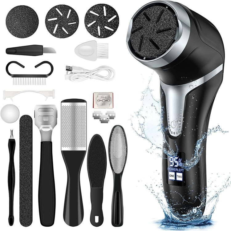 JD-510 Rechargeable Electric Foot Callus Remover with Vacuum Cleaner 10 In 1 Kit  Black - free shipping - PMC TechLife - Order now!