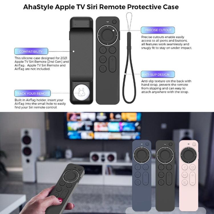 For Apple TV Siri Remote 2/3 AhaStyle PT165 Remote Controller Silicone Protective Case(Blue) - Remote Control Covers by AhaStyle | Online Shopping South Africa | PMC TechLife | Buy Now Pay Later Mobicred