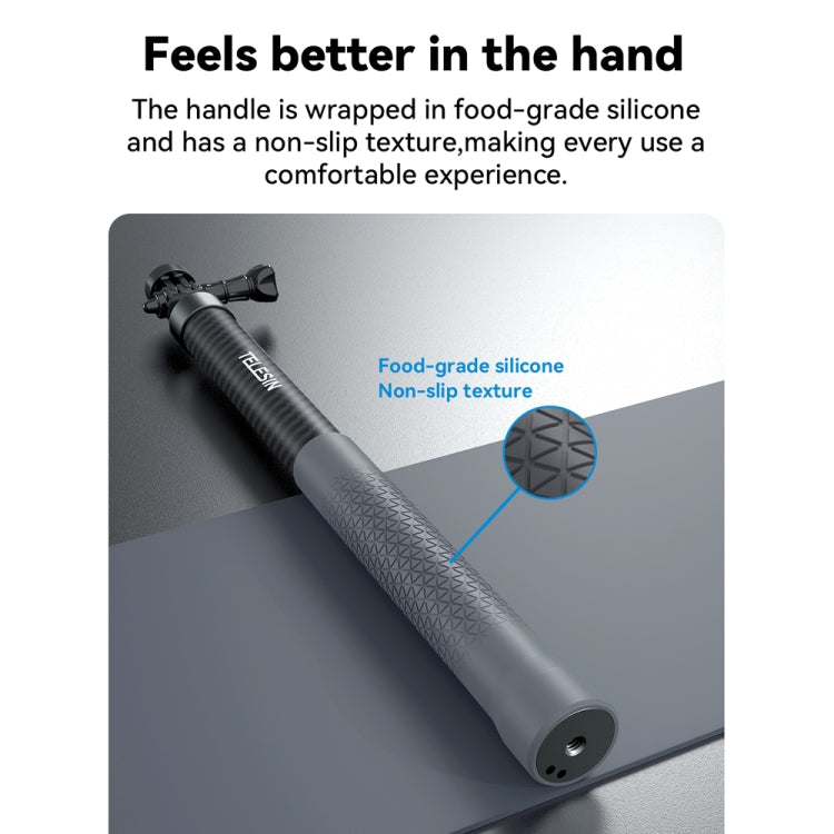 TELESIN 3M Carbon Fiber Selfie Stick Monopod  With 1/4 Screw For Action Camera - free shipping - PMC TechLife - Order now!