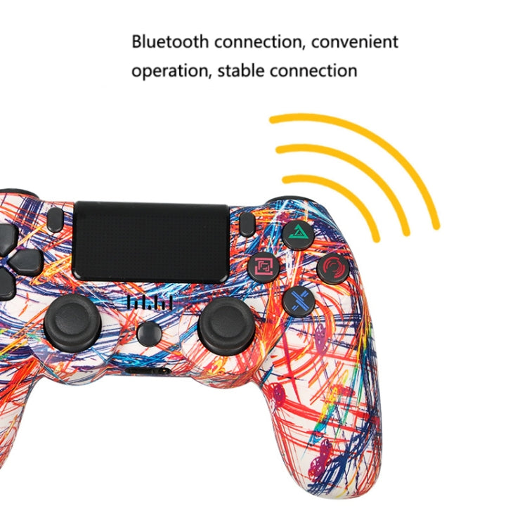For PS4 Wireless Bluetooth Game Controller With Light Strip Dual Vibration Game Handle(Cloud) - Gamepads by PMC TechLife | Online Shopping South Africa | PMC TechLife