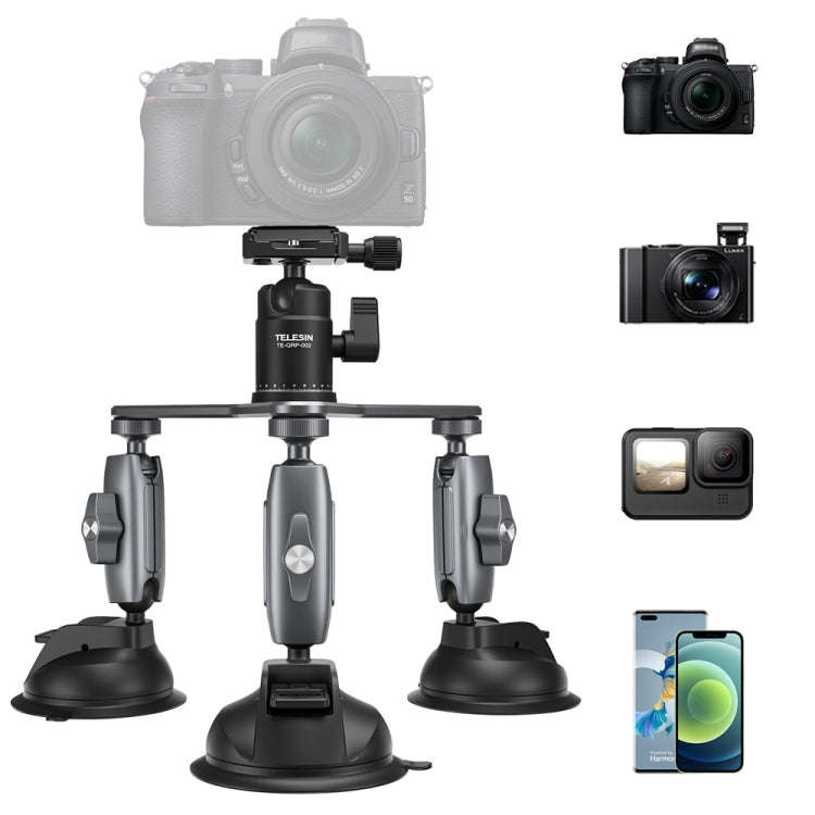 TELESIN Suction Cup Action Camera Tripod Mount for Car Holder Stand Bracket - free shipping - PMC TechLife - Order now!