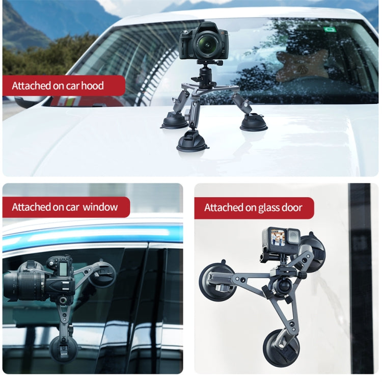 TELESIN Suction Cup Action Camera Tripod Mount for Car Holder Stand Bracket - free shipping - PMC TechLife - Order now!