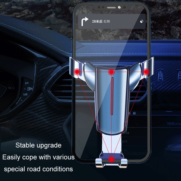 Air Outlet Triangular Gravity Sensor Car Mobile Phone Holder, Color: Golden One Word Clip - Car Holders by PMC TechLife | Online Shopping South Africa | PMC TechLife