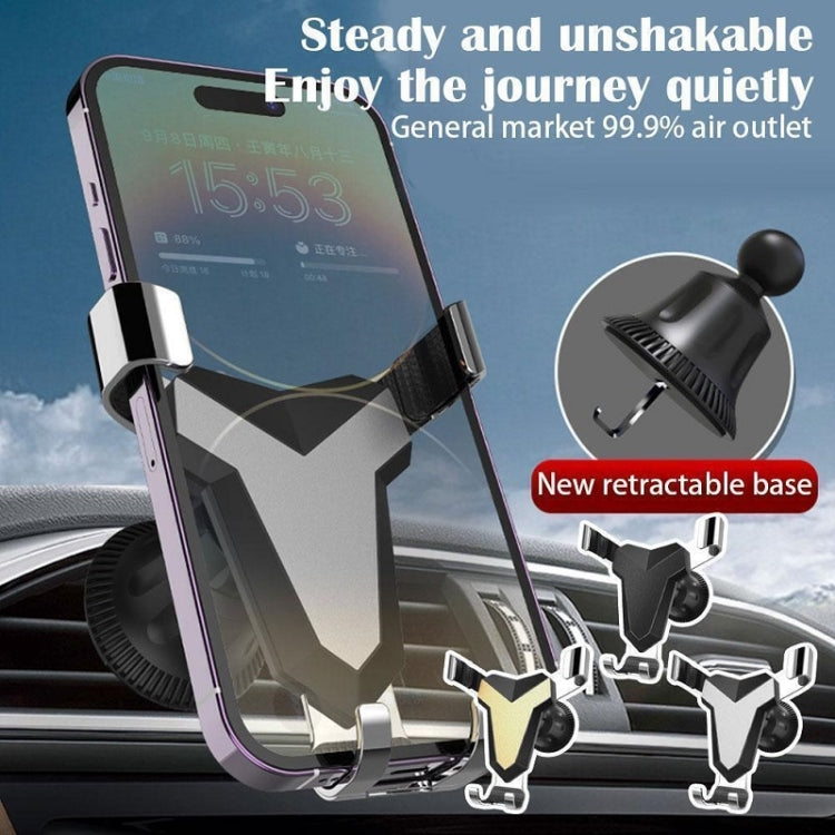 Gravity Navigation Car Air Outlet Triangular Mobile Phone Holder(Golden) - Car Holders by PMC TechLife | Online Shopping South Africa | PMC TechLife