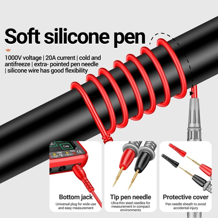 ANENG 683 Smart Touch Screen Automatic Range Rechargeable Multimeter(Red) - free shipping - PMC TechLife - Order now!