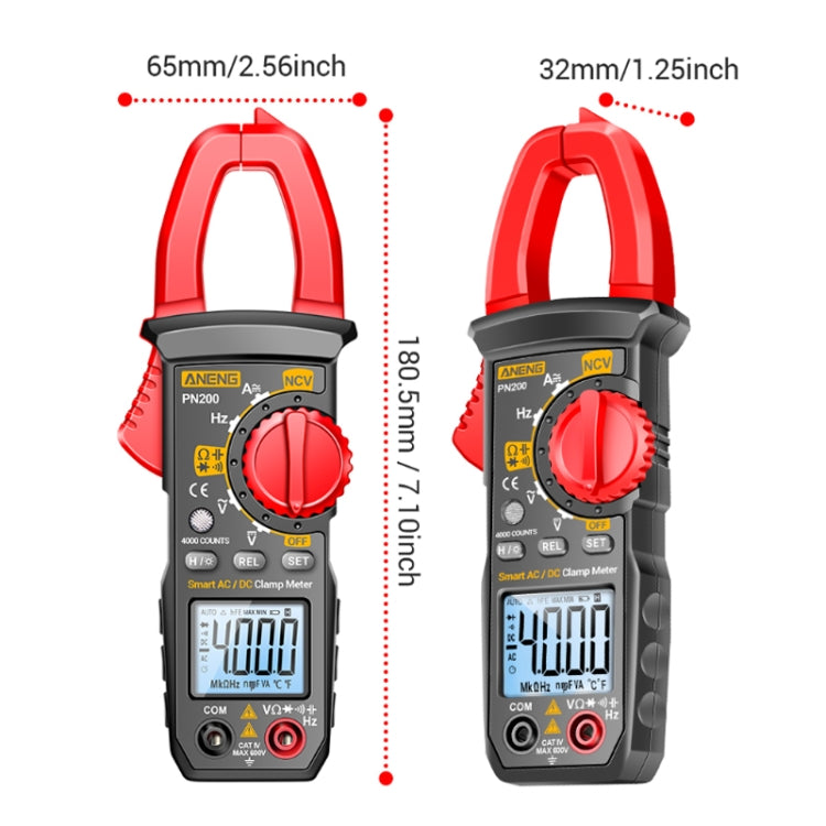 ANENG PN200 AC/DC Measurement High Precision Multifunctional Clamp Meter(Red) - free shipping - PMC TechLife - Order now!